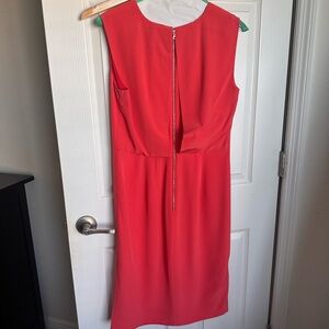 J.crew coral silk sleeveless dresss with unique vented back /10/